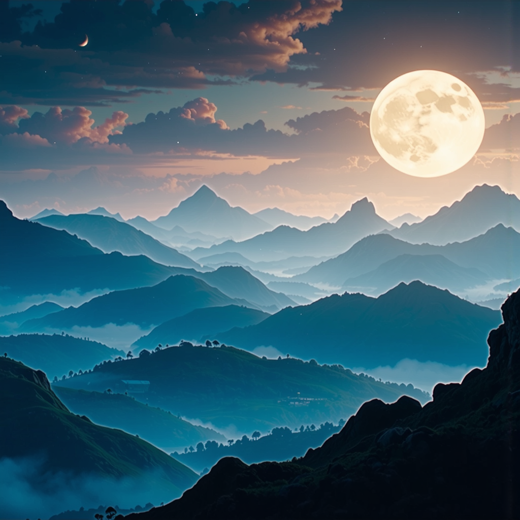Nighttime landscape with a