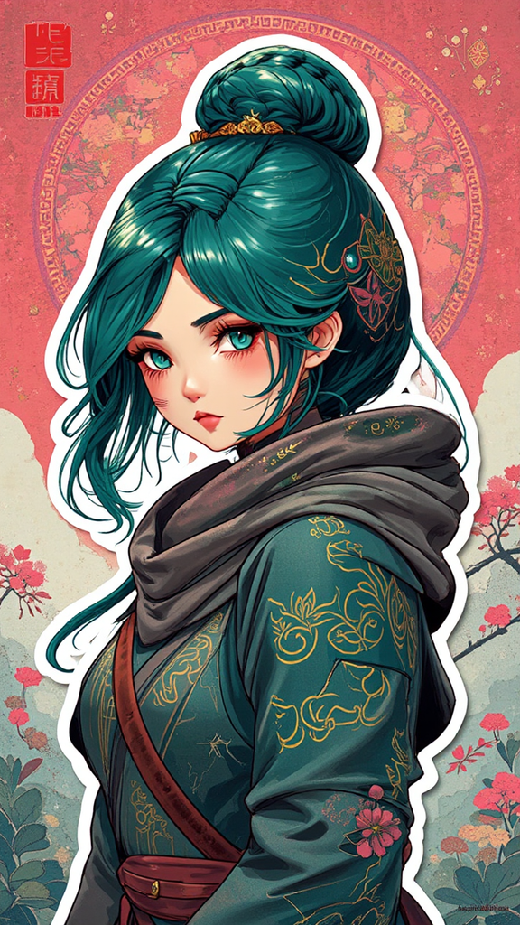 Girl ninja in elaborate