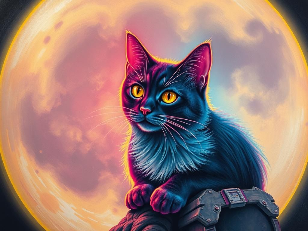 Glowing Cat on Lunar