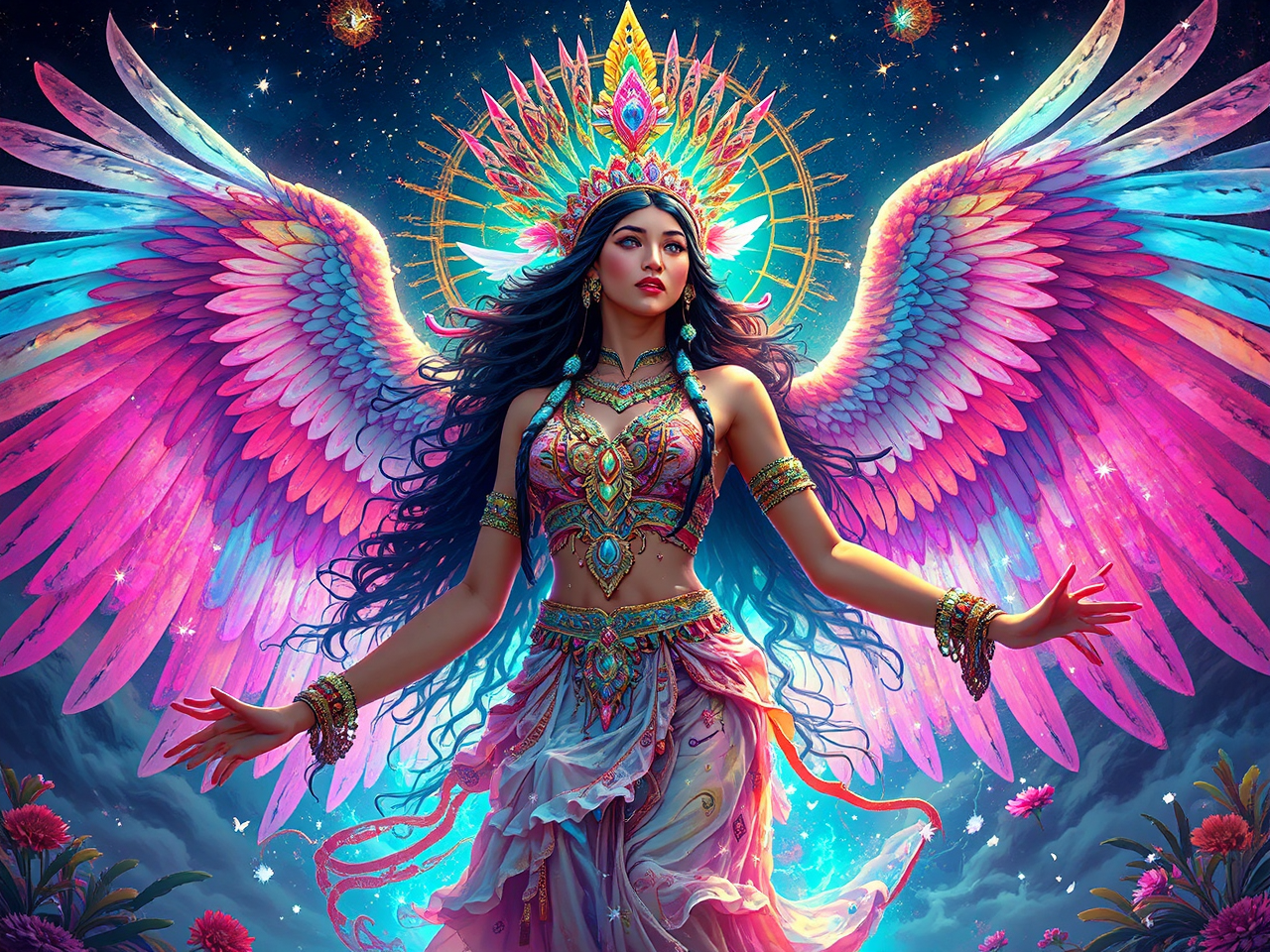 Dancing eagle woman goddess
