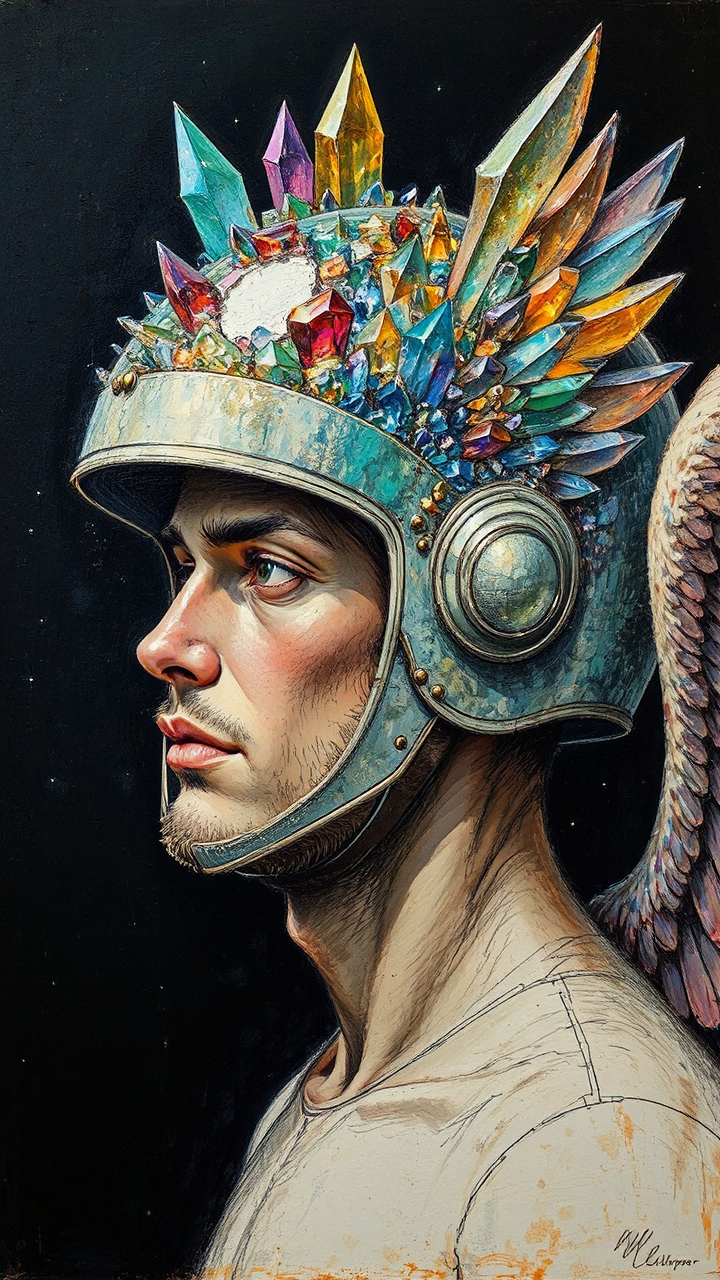 Man in winged helmet