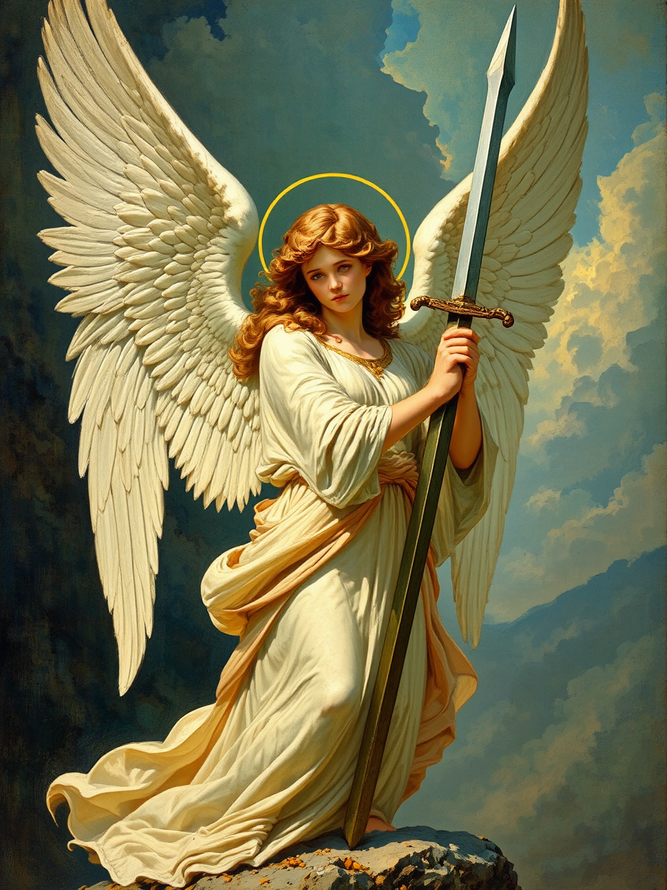 Angel holds a long
