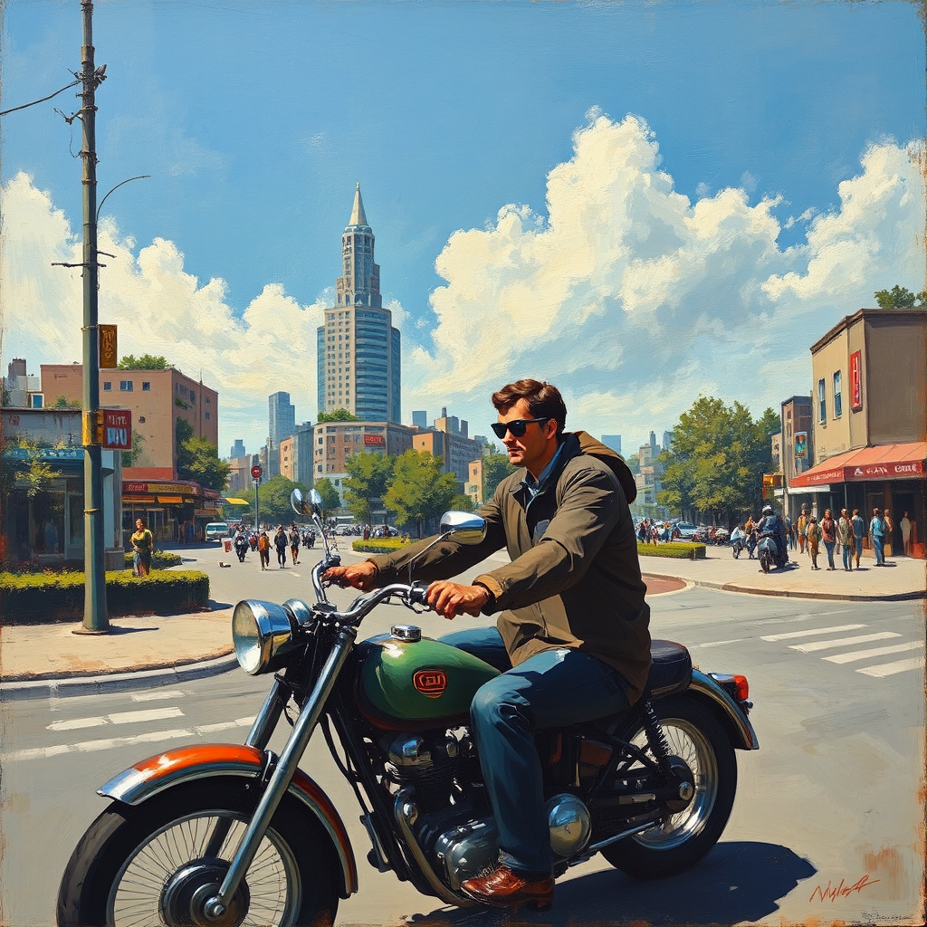 Man on a motorcycle