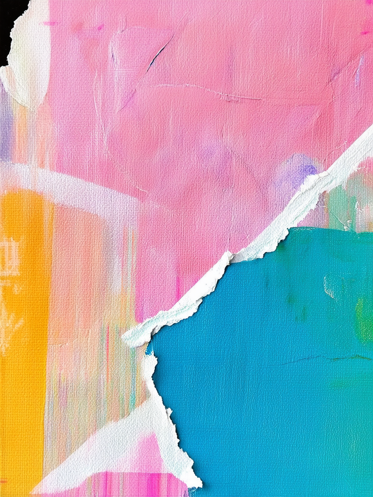 Torn pastel-colored abstract graffiti
