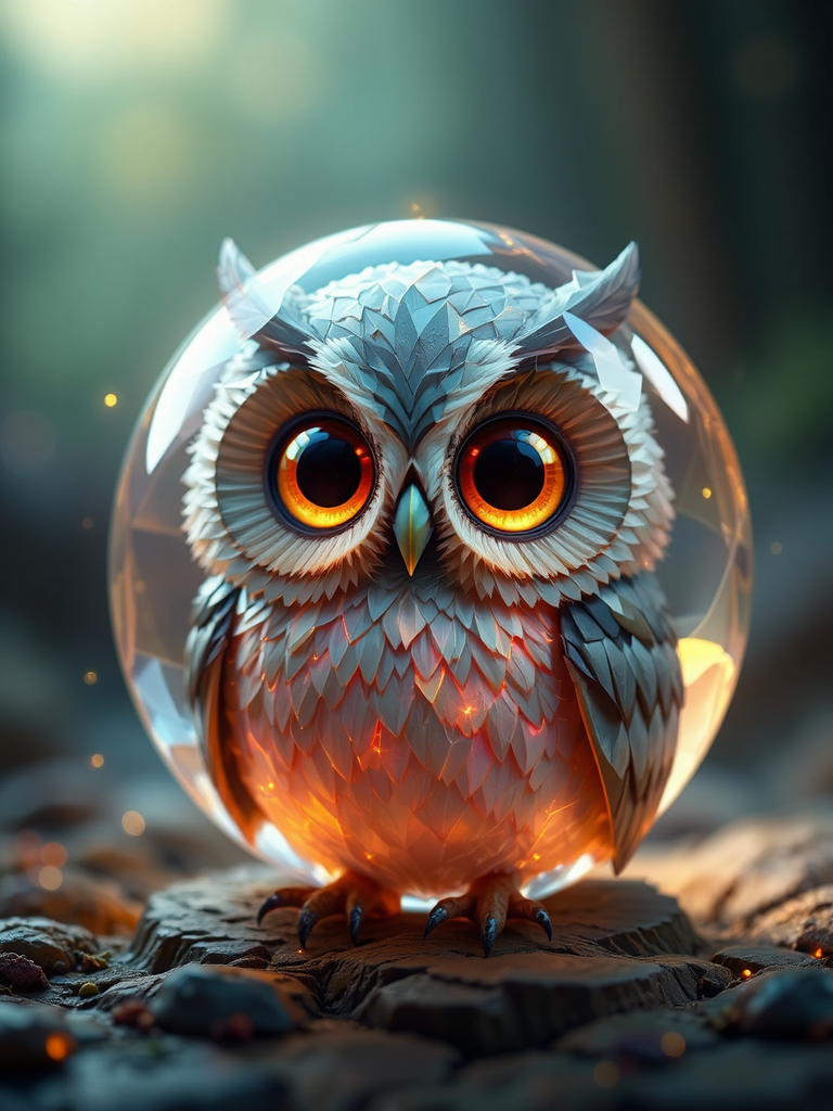 Baby owl made of