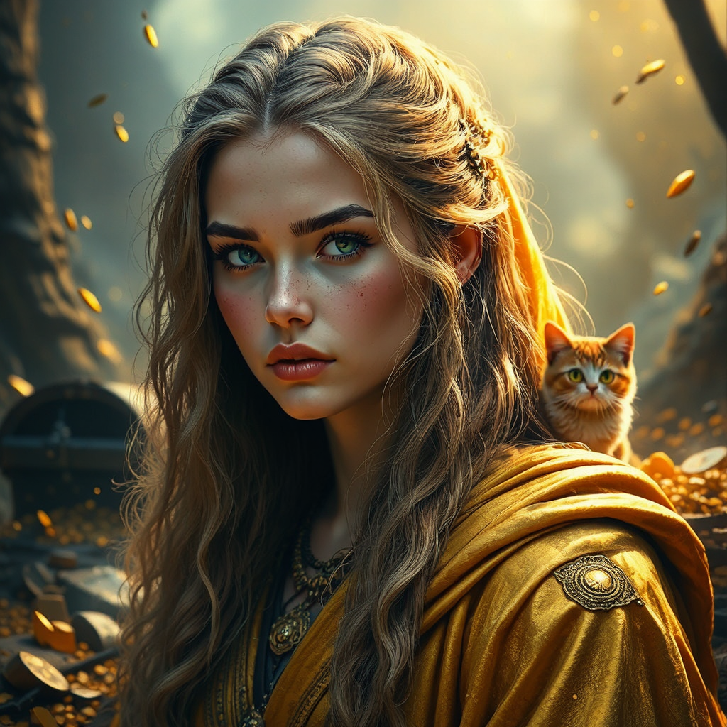 Viking woman with treasure