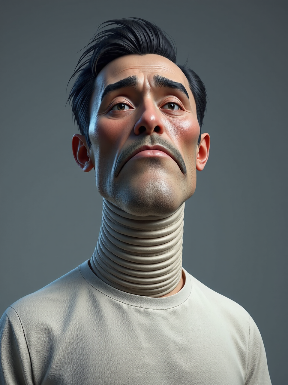 Man with long neck