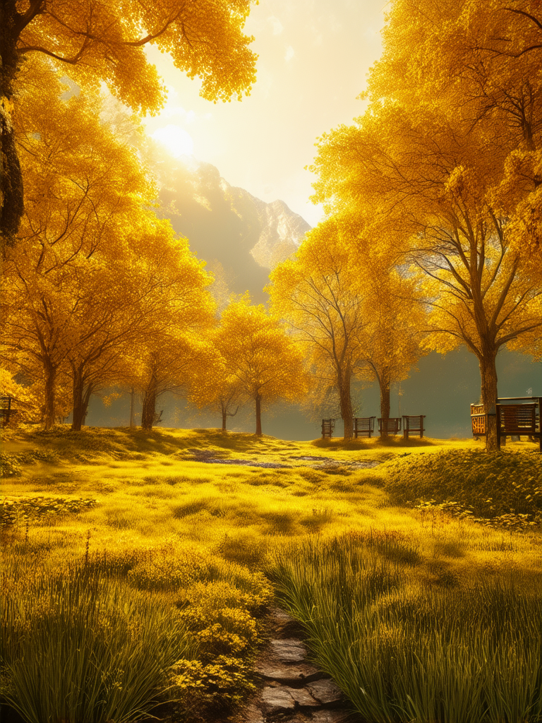 Dreamy beautiful fantastical yellow